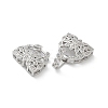 Brass Micro Pave Clear Cubic Zirconia Fold Over Clasps KK-Z083-04P-2