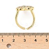 Heart Brass Micro Pave Cubic Zirconia Cuff Rings for Women RJEW-A069-12G-04-5