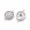 Flat Round Tibetan Style Alloy Links connectors X-TIBEP-R345-11AS-RS-2