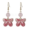 Alloy Enamel Butterfly Dangle Earrings EJEW-JE05648-01-1