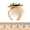 304 Stainless Steel Flower Open Cuff Rings RJEW-A086-03G-3