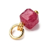 Natural Colorful Tourmaline Faceted Table Cut Cube Charms X-PALLOY-JF04482-01-4