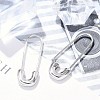 304 Stainless Steel Safety Pin Charm Huggie Hoop Earrings for Women EJEW-C096-41P-4