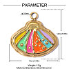304 Stainless Steel with Enamel Charms SA-OY001-84G-2