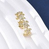 Brass Micro Pave Clear Cubic Zirconia Cuff Rings for Women RJEW-G345-01G-3