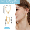 20Pcs Rack Plating Eco-friendly Brass Hoop Earring Findings with Latch Back Closure KK-BBC0027-50G-2