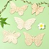 50Pcs 5 Styles Unfinished Wood Cutout AJEW-CJ0001-42-6