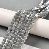 Opaque Solid Color Electroplate Glass Beads Strands GLAA-F029-P4mm-A-M-3