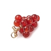 4Pcs 4 Colors Natural Quartz Crystal & Carnelian & Green Aventurine & Amethyst Round Cluster Pendants PALLOY-TA00204-5