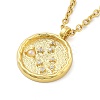 304 Stainless Steel Cubic Zirconia Constellation Flat Round Pendants LS-STAS-S145-01G-2