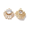 Brass Pave Cubic Zirconia with Glass Pendants X-KK-G465-41G-1