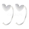 999 Sterling Silver Pull Through Earrings EJEW-P296-26B-S-1