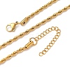 3MM 304 Stainless Steel Rope Chain Necklaces NJEW-P338-01B-G-4