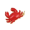 Brass Red Enamel Pendants KK-C116-03B-G-2