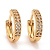 Clear Cubic Zirconia Huggie Hoop Earrings X-EJEW-C012-07-1