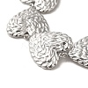 Non-Tarnish 304 Stainless Steel Textured Heart Link Chain Bracelets BJEW-Q773-09P-2