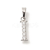 304 Stainless Steel Micro Pave Cubic Zirconia Pendants STAS-H228-02P-01-1