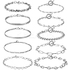 10Pcs 10 Styles Stainless Steel Chain Bracelets Kits BJEW-PH0004-48-1