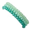 3Pcs Faceted Imitation Jade & Opaque Glass Rondelle Beaded Stretch Bracelets for Women BJEW-JB12563-03-5