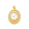 Eco-friendly Rack Plating Brass Micro Pave Cubic Zirconia Pendants KK-F843-15G-1