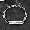 Brass Micro Pave Clear Cubic Zirconia Rectangle Link Bracelets BJEW-F498-01B-P-3