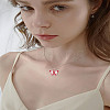12Pcs 6 Styles Breast Cancer Pink Awareness Ribbon Theme Alloy Enamel Pendants ENAM-LP0002-40-3