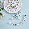 20Pcs White Cube Letter Silicone Beads 12x12x12mm Square Dice Alphabet Beads with 2mm Hole Spacer Loose Letter Beads for Bracelet Necklace Jewelry Making JX432Q-3