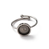 Adjustable 304 Stainless Steel Cuff Ring Components STAS-D372-08P-03-2