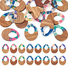 16Pcs 8 Colors Resin and Walnut Pendants FIND-TA0006-36C-1