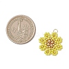 Glass Seed Beaded Flower Pendants PALLOY-MZ01181-02-2