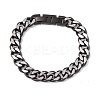 Ion Plating(IP) 304 Stainless Steel Curb Chains Bracelet for Men Women BJEW-B063-01B-1
