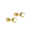 Cube 999 Fine Silver Cartilage Earrings for Women EJEW-S215-25G-02-1