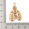 Brass Micro Pave Clear Cubic Zirconia Pendants KK-B099-01G-A-3