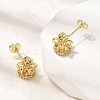Crown Brass Micro Pave Clear Cubic Zirconia Stud Earrings for Women EJEW-G460-04G-2