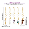 6 Sets 5 Styles Natural Tiger Eye & Rose Quartz & Amethyst FIND-NB0002-61-2