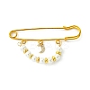 Shell Pearl & Brass Beaded Brooch JEWB-BR00163-1