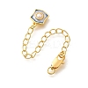 Brass ABS Imitation Pearl Ends with Chain KK-K398-10G-1