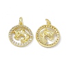 Real 18K Gold Plated Brass Micro Pave Clear Cubic Zirconia Pendants KK-E068-VB409-2-1