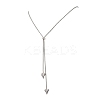 Adjustable Alloy Heart Pendant 304 Stainless Steel Box Chain Lariat Necklaces for Women NJEW-JN05902-02-2