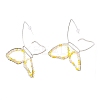 Butterfly Glass Beads Dangle Earrings for Girl Women EJEW-JE04658-02-4