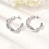 304 Stainless Steel Twist C-Shaped Stud Earrings EJEW-A139-01P-1