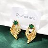 Conch 304 Stainless Steel Glass Stud Earrings EJEW-M105-04G-1