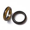 Natural Tiger Eye Plain Band Ring RJEW-P044-01B-07-2