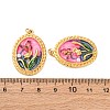 304 Stainless Steel Enamel Pendants STAS-U061-48G-02-3