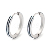 304 Stainless Steel Textured Huggie Hoop Earrings for Women EJEW-C096-35B-1