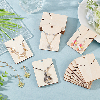 Wood Earring Display Card with Hanging Hole DIY-WH0320-20F-1