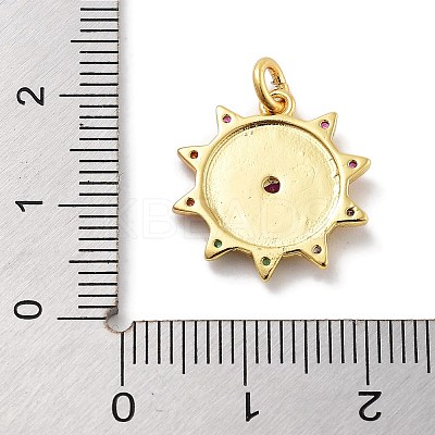 Rack Plating Brass Micro Pave Cubic Zirconia Pendants KK-Z071-77G-02-1