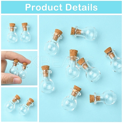 8Pcs Mini High Borosilicate Glass Bottle Bead Containers BOTT-FS0001-01-1