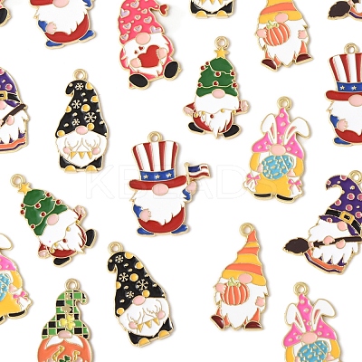24Pcs 8 Styles Alloy Enamel Pendants ENAM-FS0002-80-1