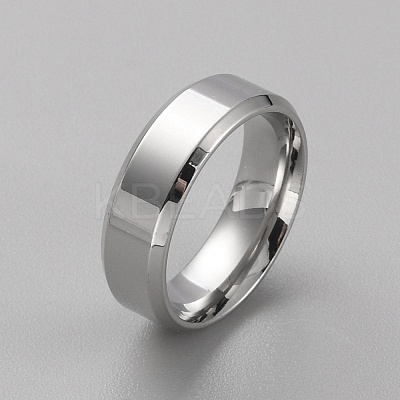 Stainless Steel Simple Plain Band Ring for Women RJEW-WH0015-04B-1